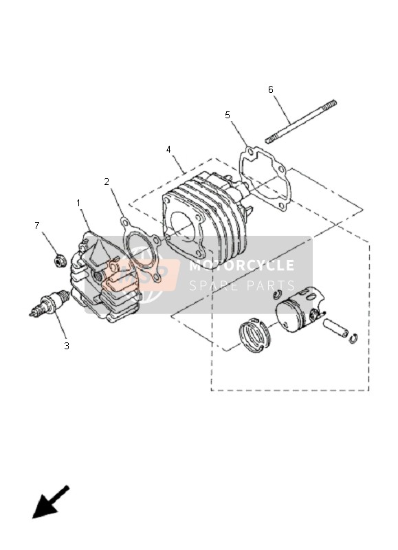 Yamaha YN50 NEOS 2005 Cylinder for a 2005 Yamaha YN50 NEOS